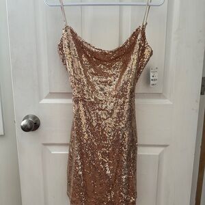 Ardene Sparkling Sequin Mini Dress - Gold
